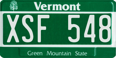 VT license plate XSF548