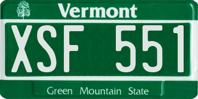VT license plate XSF551