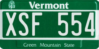 VT license plate XSF554