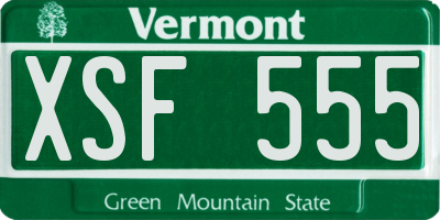 VT license plate XSF555