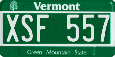 VT license plate XSF557