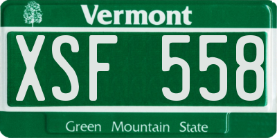 VT license plate XSF558