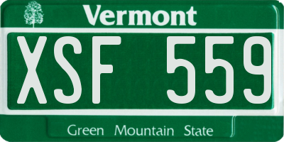 VT license plate XSF559