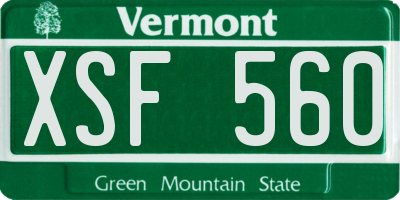 VT license plate XSF560