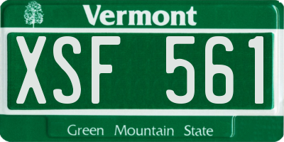 VT license plate XSF561