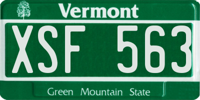 VT license plate XSF563