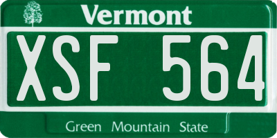 VT license plate XSF564