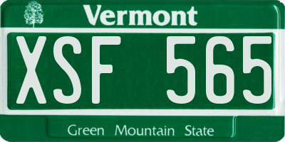VT license plate XSF565