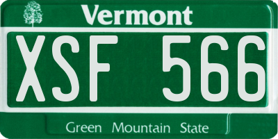 VT license plate XSF566