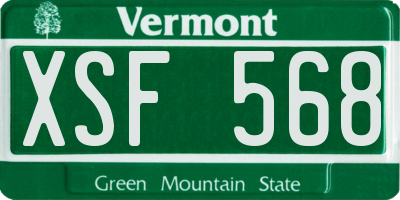 VT license plate XSF568