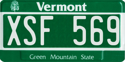 VT license plate XSF569