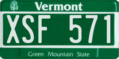 VT license plate XSF571