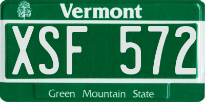 VT license plate XSF572