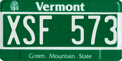 VT license plate XSF573