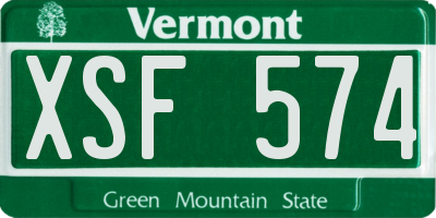 VT license plate XSF574