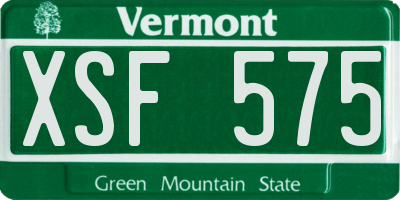 VT license plate XSF575