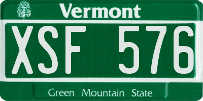 VT license plate XSF576
