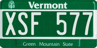 VT license plate XSF577