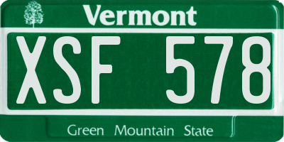 VT license plate XSF578