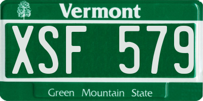 VT license plate XSF579