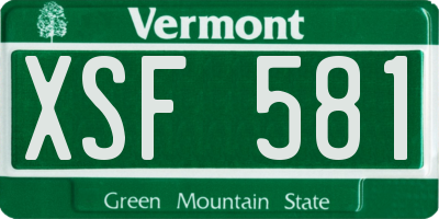 VT license plate XSF581