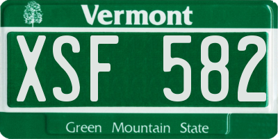 VT license plate XSF582