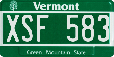VT license plate XSF583