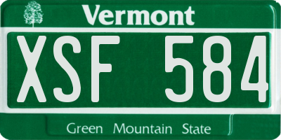 VT license plate XSF584