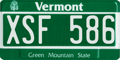 VT license plate XSF586