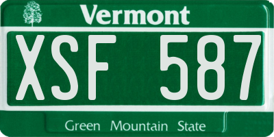 VT license plate XSF587