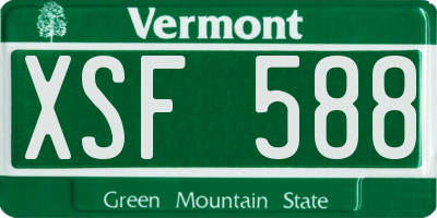 VT license plate XSF588