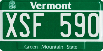 VT license plate XSF590