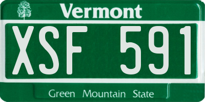 VT license plate XSF591