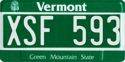 VT license plate XSF593