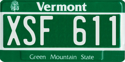 VT license plate XSF611