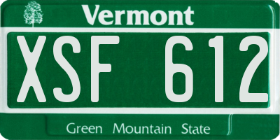 VT license plate XSF612