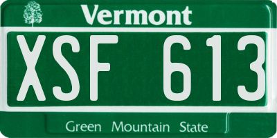 VT license plate XSF613
