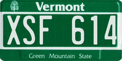 VT license plate XSF614