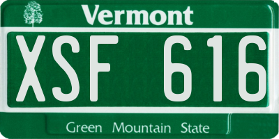 VT license plate XSF616