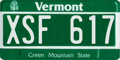 VT license plate XSF617