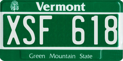 VT license plate XSF618