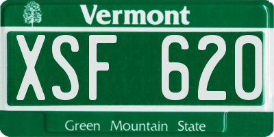 VT license plate XSF620