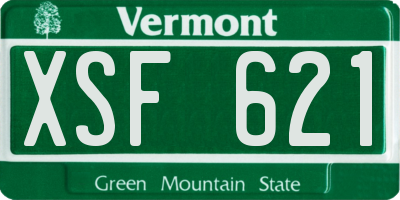 VT license plate XSF621