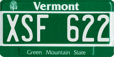 VT license plate XSF622