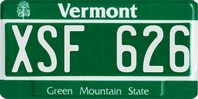 VT license plate XSF626