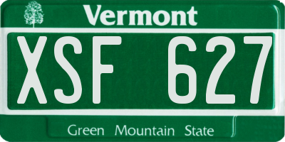 VT license plate XSF627