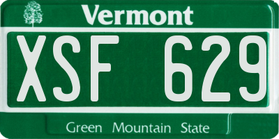 VT license plate XSF629