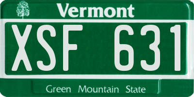 VT license plate XSF631