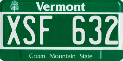 VT license plate XSF632