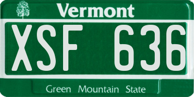 VT license plate XSF636